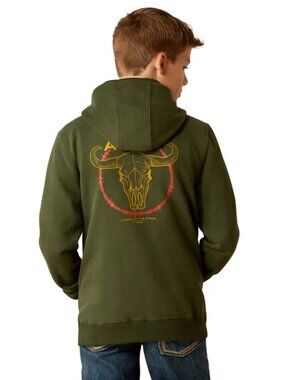 Ariat Kids Green Logo Hoodie Pullover Sweatshirt Western NWOT | Youth K020B8
